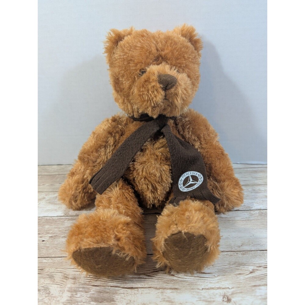 Mercedes-Benz Articulated Sitting Teddy Bear Plush With Scarf Made in Germany